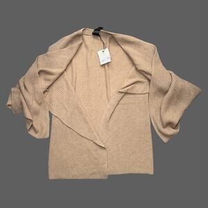 AllSaints Travelling Rib Ruana Beige One Size NWT